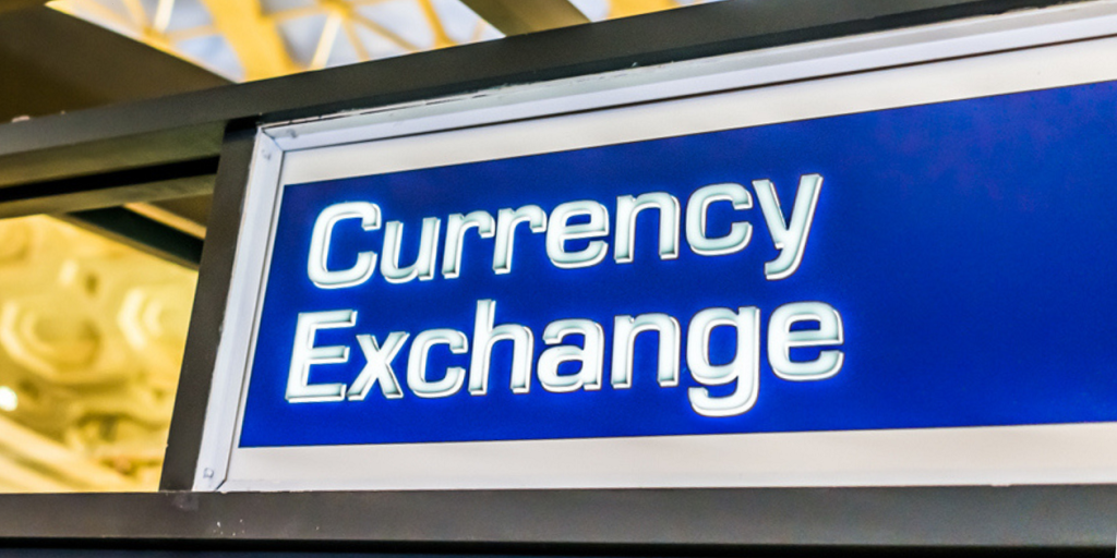 Traditional currency exchange shop